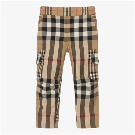 burberry designer checked trousers|burberry cargo trousers.